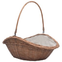 Cos pentru lemne de foc cu maner, natural, 60x44x55 cm, salcie GartenMobel Dekor