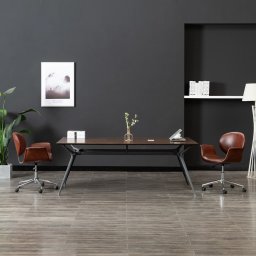 Scaun de bucatarie pivotant, maro, piele ecologica GartenMobel Dekor