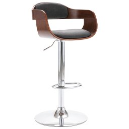 Scaun de bar, placaj si material textil gri GartenMobel Dekor