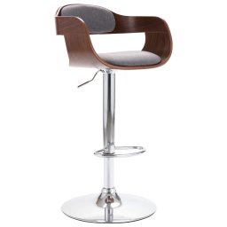 Scaun de bar, placaj si material textil gri GartenMobel Dekor