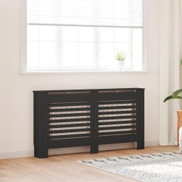 Masca pentru calorifer, negru, 152 x 19 x 81,5 cm, MDF GartenMobel Dekor