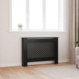 Masca pentru calorifer, negru, 112 x 19 x 81,5 cm, MDF GartenMobel Dekor