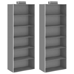 Organizatoare suspendate dulap, 2 buc., cu 6 rafturi, textil GartenMobel Dekor