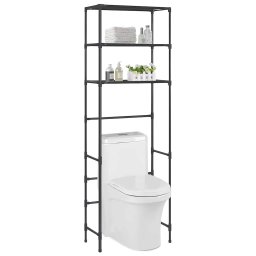 Etajera peste toaleta cu 3 polite, negru, 53x28x169 cm GartenMobel Dekor