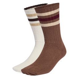 ADIDAS ORIGINALS Șosete 'Ribbed Crew 2 Pairs' maro închis / roșu vin / alb murdar