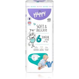 BELLA Baby Happy Soft&Delicate scutece de unică folosință cu canale Junior Extra 15+ kg 48 buc