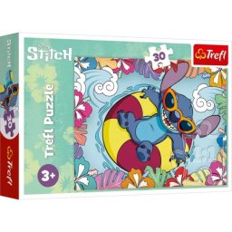 Trefl: Lilo&Stich, Sitch pe plajă puzzle - 30 piese