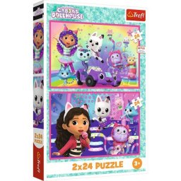 Trefl: Casa de păpuși a lui Gabi, Joacă-te cu Gabi - puzzle 2 x 24 piese
