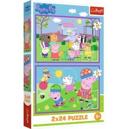Trefl: Peppa în parc - puzzle cu 2 x 24 piese