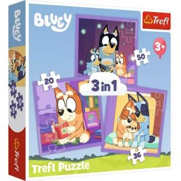 Trefl: Bluey 3 în 1 puzzle - 20, 36, 50 piese