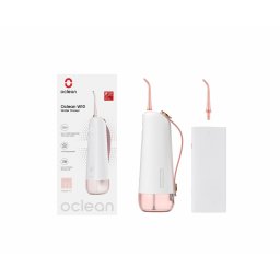 Irigator oral Irigator oral portabil 1400 pulsations/minute, 5 programs, 4 nozzles, 200 ml, alb/roz