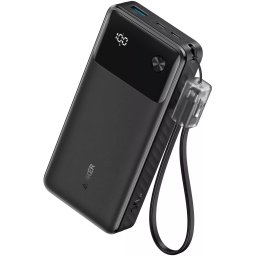 Powerbank ANKER Powercore A1384G11, 20000 mAh, 30W, 2 x USB-A, 1 x USB, Cablu USB-C, Black
