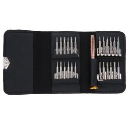 Set surubelinte de precizie 25in1 biti philips /Y /triunghiular /torx /stea si husa piele OEM0002371