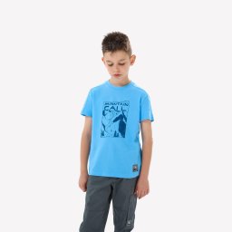 Tricou Drumeție NH100 Albastru Băieți 7-15 ani