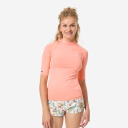 Tricou anti-UV surf 100 UPF50+, UV>95% Corai Damă