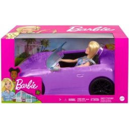 Barbie Purple Convertible Masina Cu Papusa HBY29