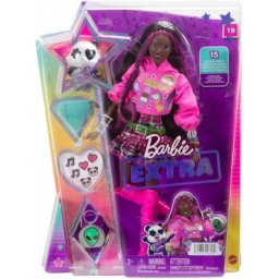 Barbie Extra papusa cu urs Panda si Par Roz HKP93