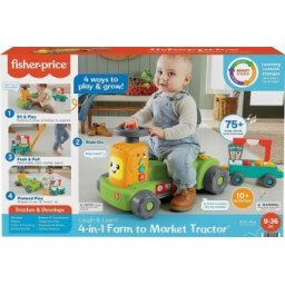 Fisher-Price 4-In-1 Farm To Market Tractor Ride-On HLM42