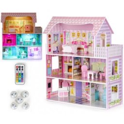 Casa Lemn Pentru Papusi Iluminata LED HM013295