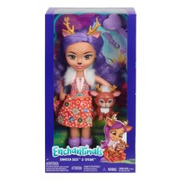 Enchantimals papusa Danessa Deer 30cm si figurina Sprint FRH54