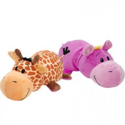 Mascota FlipaZoo Girafa si Hipopotam de plus 32 cm