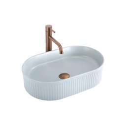 REA-U6375 - Lavoar pentru blat VANDA 31 x 49 cm, ceramică, albastru mat