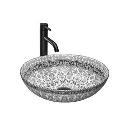 REA-U8002 - Lavoar pentru blat ARTE 40 cm ceramică/alb/negru