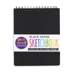 Caiet schite a4 hartie neagra, 75 file, 110 gr mp , coperta diy