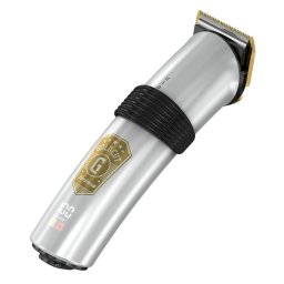 Aparat de tuns Aparat de tuns potivit si pentru barba Trisa Gold Cut 1723.7510, 8 W, 10 setari (0,5 - 20 mm), Baterie Reincarcabila, Afisaj LC, incarcare rapida 2.5 h, Argintiu cu Auriu