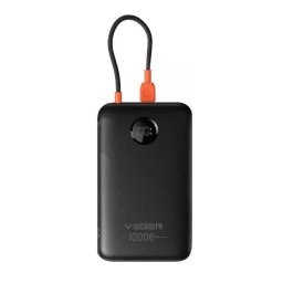 Baterie externa 10000mAh USB-C for iPad Air iPhone 16 15 Built in Cable + Screen Negru