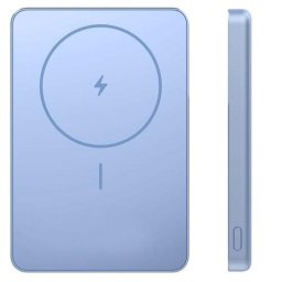 Baterie externa 5000 mAh Super Slim Magnetic Wireless USB Type-C 15 W 22.5 W Albastru