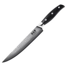Gudaro - Cuțit pentru feliat SHIRO 8", din oțel damasc, 67 de straturi, lungime 20 cm
