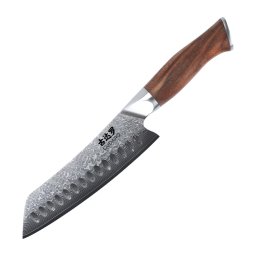 Gudaro - Cuțit de bucătărie Damasc TAKUMI 7", 67 de straturi de oțel, lamă 17,5 cm, mâner din nuc