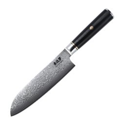 Gudaro - Cuțit de bucătărie AKIRO 7", din oțel damasc, 67 de straturi, lungime 17,5 cm, negru