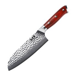 Gudaro - Cuțit de bucătărie Santoku MIYABI 7", din oțel damasc, 67 straturi, lungime 17,5 cm