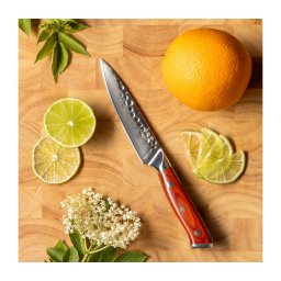 Gudaro - Cuțit de bucătărie universal din oțel damasc MIYABI 5", lungime 12,5 cm