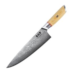 Gudaro - Cuțit de bucătar HIKARI 8", din oțel damasc în 67 de straturi, lungime 20 cm