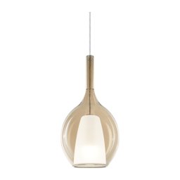 Ideal Lux - Pendul KALIQUE pe cablu, 1xE27/42W/230V, Ø 18 cm, bej fumuriu