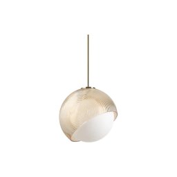 Ideal Lux - Pendul pe cablu BLOOM, 1xE27/42W/230V, Ø30 cm, auriu/bej fumuriu