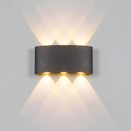Aplica LED Fantas pentru exterior/interior, 6x1W, IP65, neagra, lumina calda 3000K