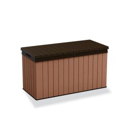 Cutie de depozitare pentru gradina Curver Darwin 570L, maro, aspect lemn