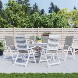Perne scaun cu spatar înalt, 6 buc., gri, 120x50x3 cm, textil GartenMobel Dekor