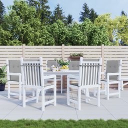 Perne scaun cu spatar mic de gradina 6 buc., gri, textil oxford GartenMobel Dekor