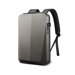 Rucsac laptop Leziter Axen 15,6 inch, rigid, cu USB si lacat TSA, gri