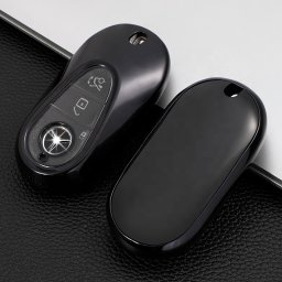 Husa cheie Mercedes SmartKey 3 butoane, neagra, TPU+PC, compatibila S-Class W223 (2020–2021)
