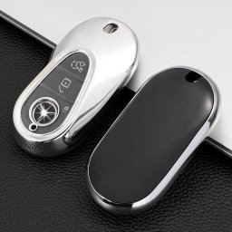 Husa cheie Smartkey Mercedes-Benz 3 butoane, gri, TPU+PC, S-Class W223 (2020–2021)