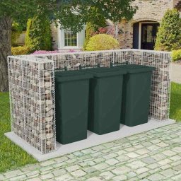 Gabion triplu îngradire pubela, otel, 250 x 100 x 120 cm GartenMobel Dekor