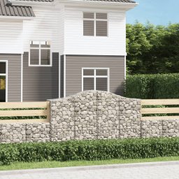 Cosuri gabion arcuite 3 buc, 200x50x120/140 cm, fier galvanizat GartenMobel Dekor