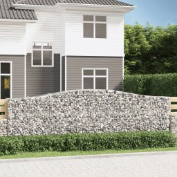 Cosuri gabion arcuite 2 buc, 400x50x120/140 cm, fier galvanizat GartenMobel Dekor