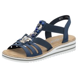 Rieker Sandale albastru marin / alb perlat